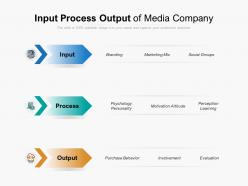 Input process output of media company