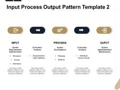 Input Process Output Pattern Analysis Ppt Powerpoint Presentation Maker