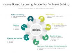 Inquiry based learning model for problem solving