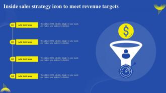 Inside Sales Strategy Icon To Meet Revenue Targets