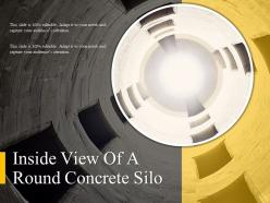 Inside view of a round concrete silo
