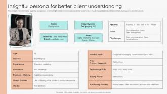 Insightful Persona For Better Client Understanding Marketing Guide To Manage Brand
