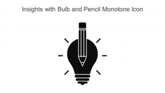 Insights With Bulb And Pencil Monotone Icon In Powerpoint Pptx Png And Editable Eps Format