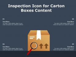 Inspection icon for carton boxes content
