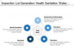 Inspection lot generation health sanitation water quality food consumption