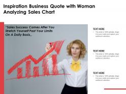 Inspiration business quote with woman analyzing sales chart