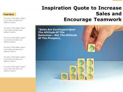 Inspiration quote to increase sales and encourage teamwork