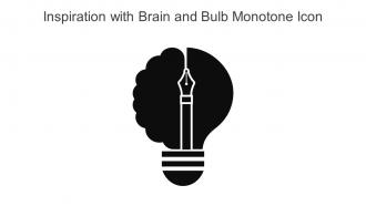 Inspiration With Brain And Bulb Monotone Icon In Powerpoint Pptx Png And Editable Eps Format