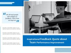 Inspirational feedback quote about team performance improvement