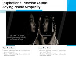Inspirational newton quote saying about simplicity