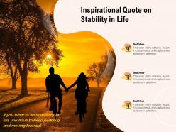 Inspirational quote on stability in life