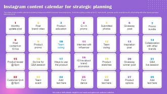 Instagram Content Calendar For Strategic Planning