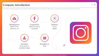 Instagram Investor Funding Elevator Pitch Deck Company Introduction