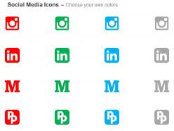 Instagram linkedin medium pied piper ppt icons graphics
