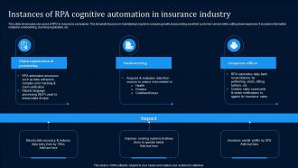 Instances Of RPA Cognitive Automation In Insurance Industry