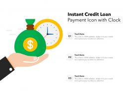 Instant Credit Loan Payment Icon With Clock