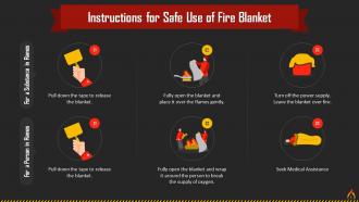 Instructions For Safe Use Of Fire Blanket Training Ppt