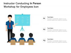 Instructor conducting in person workshop for employees icon