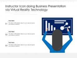 Instructor icon doing business presentation via virtual reality technology