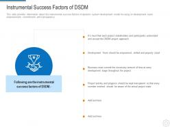 Instrumental Success Factors Of DSDM Dynamic System Development Model It Ppt Show Summary