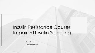 Insulin Resistance Causes Impaired Insulin Signaling PPT Example AT