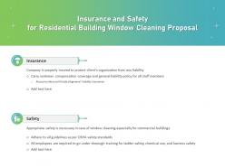 Insurance and safety for residential building window cleaning proposal ppt deck