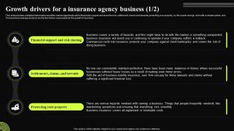 Insurance Broker Business Plan Growth Drivers For A Insurance Agency Business BP SS