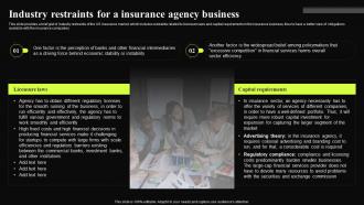 Insurance Broker Business Plan Industry Restraints For A Insurance Agency Business BP SS