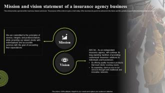 Insurance Broker Business Plan Mission And Vision Statement Of A Insurance Agency Business BP SS