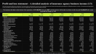 Insurance Broker Business Profit And Loss Statement A Detailed Analysis Of Insurance Agency Business BP SS
