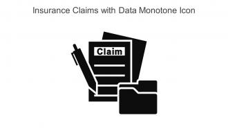 Insurance Claims With Data Monotone Icon In Powerpoint Pptx Png And Editable Eps Format