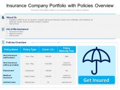 Insurance company portfolio with policies overview