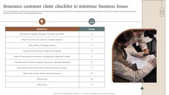 Insurance Customer Claim Checklist To Minimize Business Losses