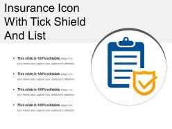 Insurance icon with tick shield and list
