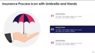Insurance Process Icon With Umbrella And Hands