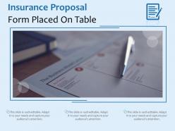 Insurance proposal form placed on table