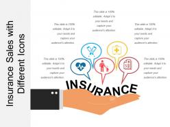 Insurance sales with different icons