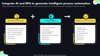 Integrate AI And RPA To Generate Intelligent Process Automation