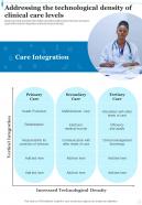 Integrated Addressing The Technological Density Clinical Care Levels One Pager Sample Example Document