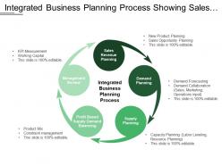 Integrated business planning process showing sales revenue supply and management