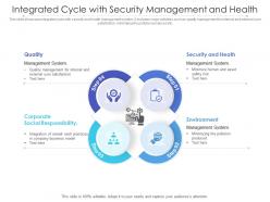 Integrated cycle with security management and health