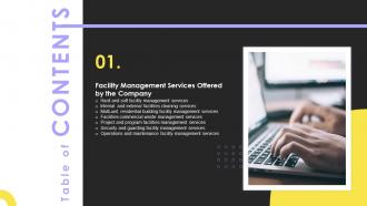 Integrated Facility Management Services And Solutions Table Of Contents