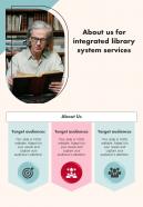 Integrated Library System Services For About Us One Pager Sample Example Document