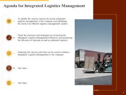 Integrated logistics management for increasing operational efficiency and order accuracy status complete deck