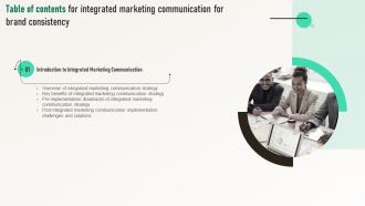 Integrated Marketing Communication For Brand Consistency Table Of Contents MKT SS V