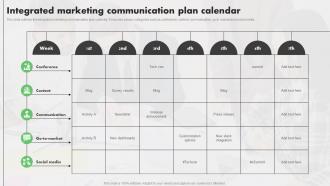 Integrated Marketing Communication Plan Calendar