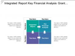 Integrated report key financial analysis grant funding system implementation