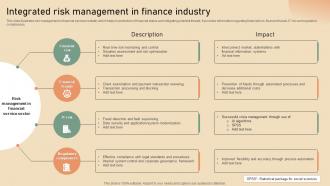 Integrated Risk Management In Finance Industry