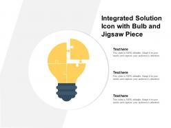 Integrated solution icon with bulb and jigsaw piece