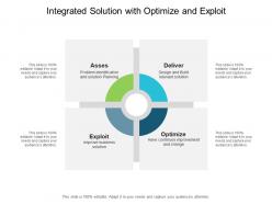 Integrated solution with optimize and exploit